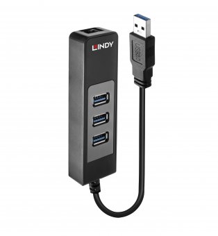 Lindy Convertisseur Hub USB 3.0 & Ethernet Gigabit 
