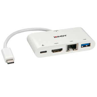 Lindy Mini Dock USB 3.1 Type C pour Notebook - HDMI, PD 3.0 100W, USB 3.1, Gigabit 