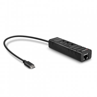 Lindy Convertisseur Hub USB 3.1 type C & Ethernet Gigabit 