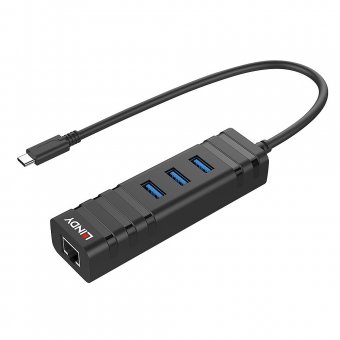Lindy Convertisseur Hub USB 3.2 type C & Ethernet Gigabit 