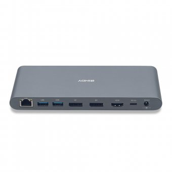 Lindy DST-Pro 5K XT, Docking Station USB-C pour Laptop  avec trois écrans (4K) ou un écran (5K) & Power Delivery 100W 