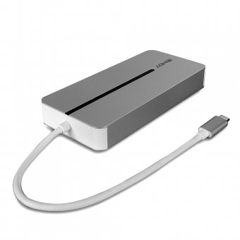 Lindy DST-Mx Duo, Mini Docking Station USB-C pour Laptop/MacBook avec prise en charge 4K sur deux écrans et charge 100W 