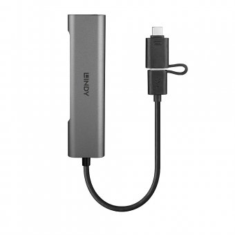 Lindy Hub USB 3.2 Gen 1 & Convertisseur Ethernet Gigabit 