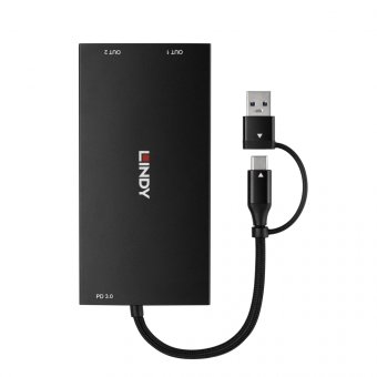 Lindy Convertisseur USB Type A et C vers Double HDMI 4K60 