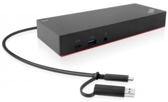 Station d'accueil - USB-C - 2 x HDMI, 2 x DP - GigE - 135 Watt - pour Miix 520-12IKB, Tablet 10, ThinkPad E480, E580, L380, L380 Yoga, L470, L480, L580, P51s, P52s, T25, T470, T470p, T470s, T480, T480s, T570, T580, X1 Carbon, X1 Tablet, X1 Yoga, X270, X28 