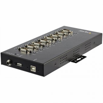 Startech Hub industriel USB vers série RS232 / RS422 / RS485 à 8 ports avec protection électrostatique (ESD) 15 kV - Adaptateur série - USB 2.0 - RS-232/422/485 x 8 - noir - Conformité TAA 