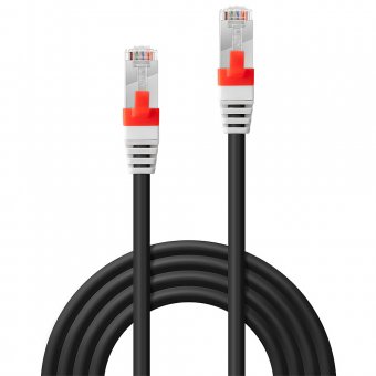 Lindy Câble réseau Noir Cat.6A S/FTP LSZH, 0.5m (testé par Fluke) 
