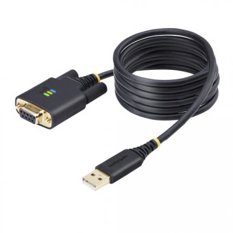 StarTech.com 6.6ft/2m USB to Null Modem Serial Adapter Cable, FTDI, RS232 - Câble USB / série - USB (M) pour DB-9 (F) - 2 m - noir 