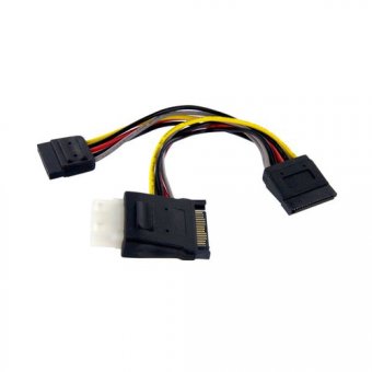 StarTech.com Câble d'alimentation SATA - 15 cm - Dédoubleur SATA - SATA vers LP4 avec 2x SATA - Splitter SATA - Répartiteur d'alimentation - alimentation SATA (M) pour alimentation interne 4 plots, alimentation SATA (F) - 15.2 cm 