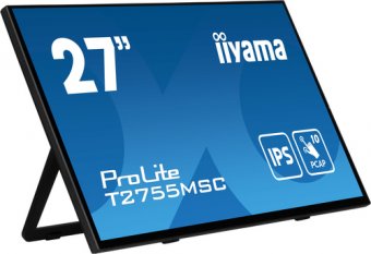 iiyama ProLite T2755MSC-B1 - Écran LED - 27" - écran tactile - 1920 x 1080 Full HD (1080p) @ 60 Hz - IPS - 400 cd/m² - 1000:1 - 5 ms - HDMI, DisplayPort - haut-parleurs - noir, mat 
