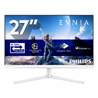 Philips Evnia 5000 27M2N5901A - Écran LED - jeux - 27" - 3840 x 2160 4K UHD (2160p) @ 160 Hz - Fast IPS - 450 cd/m² - 1000:1 - DisplayHDR 400 - 0.5 ms - 2xHDMI, DisplayPort, USB-C - haut-parleurs - blanc 