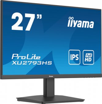 iiyama ProLite XU2793HS-B7 - Écran LED - 27" - 1920 x 1080 Full HD (1080p) @ 100 Hz - IPS - 300 cd/m² - 1300:1 - 1 ms - HDMI, DisplayPort - haut-parleurs - noir, mat 