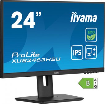Écran LED - 24" (23.8" visualisable) - 1920 x 1080 Full HD (1080p) @ 100 Hz - IPS - 250 cd/m² - 1300:1 - 3 ms - HDMI, DisplayPort - haut-parleurs - noir, mat 