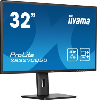 iiyama ProLite XB3270QSU-B1 - Écran LED - 32" (31.5" visualisable) - 2560 x 1440 WQHD @ 100 Hz - IPS - 250 cd/m² - 1200:1 - 3 ms - HDMI, DisplayPort - haut-parleurs - noir mat 