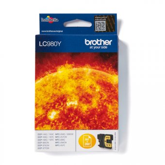 Brother LC980Y - Jaune - original - cartouche d'encre - pour Brother DCP-145, 163, 165, 167, 193, 195, 197, 365, 373, 375, 377, MFC-250, 290, 295, 297 