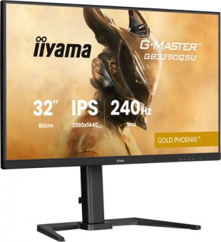 iiyama G-MASTER Gold Phoenix GB3290QSU-B1 - Écran LED - jeux - 31.5" - 2560 x 1440 QHD @ 240 Hz - IPS - 400 cd/m² - 1000:1 - 1 ms - HDMI, DisplayPort - haut-parleurs - noir mat 