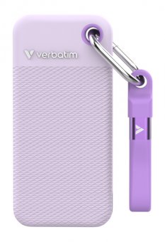 Verbatim Pocket - Color Edition - SSD - 1 To - porte-clé avec attachement à câble - externe (portable) - M.2 - USB 3.2 Gen 2 (USB-C connecteur) - violet 