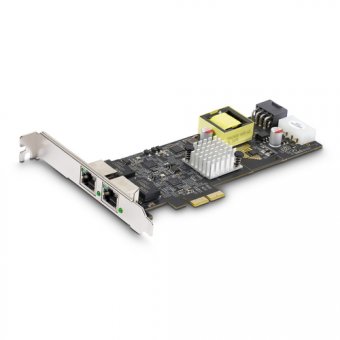 Startech 2-Port 2.5Gbps PoE Network Card, Intel I225-V, 802.3af/at - Adaptateur réseau - PCIe 2.0 x2 - Ethernet 10M/100M/1G/2,5 Gigabit x 2 - noir 