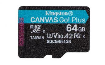 Kingston Canvas Go! Plus - Carte mémoire flash - 64 Go - A2 / Video Class V30 / UHS-I U3 / Class10 - microSDXC UHS-I 