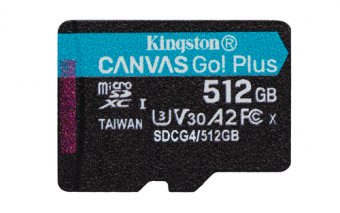 Kingston Canvas Go! Plus - Carte mémoire flash - 512 Go - A2 / Video Class V30 / UHS-I U3 / Class10 - microSDXC UHS-I 