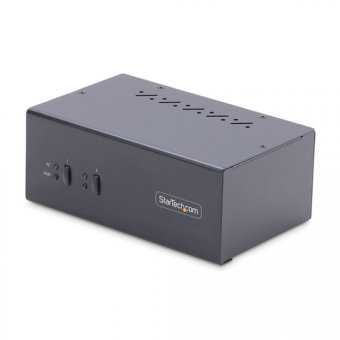 StarTech.com Switch KVM 2 Ports pour 2 Écrans, 4K60Hz, 2 Ports USB 5Gbps - Commutateur écran-clavier-souris/audio/USB - 2 x KVM / audio / USB - 1 utilisateur local - de bureau - Conformité TAA 