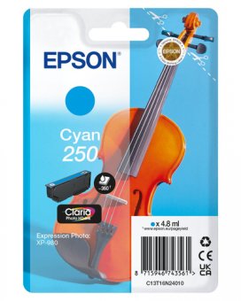 Epson 250 - 4.8 ml - cyan - original - blister - cartouche d'encre - pour P/N: C11CL95402 