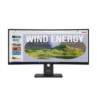 Lenovo ThinkVision T34WD-40 - Écran LED - incurvé - 34" - 3440 x 1440 WQHD @ 120 Hz - VA - 300 cd/m² - 3000:1 - DisplayHDR 10 - 4 ms - HDMI, DisplayPort, USB-C - noir eclipse 