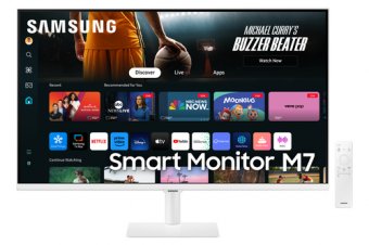 Samsung S32DM703UU - M70D Series - écran LED - Intelligent - 32" - 3840 x 2160 4K @ 60 Hz - VA - 300 cd/m² - 3000:1 - HDR10 - 4 ms - 2xHDMI, USB-C - haut-parleurs - blanc 