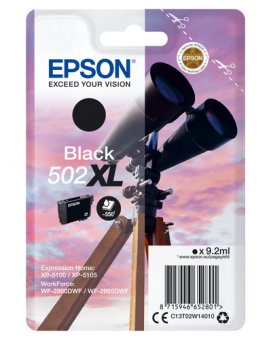 Epson 502XL - 9.2 ml - haute capacité - noir - original - blister - cartouche d'encre - pour Expression Home XP-5100, 5105, 5150, 5155, WorkForce WF-2860, 2865, 2880, 2885 