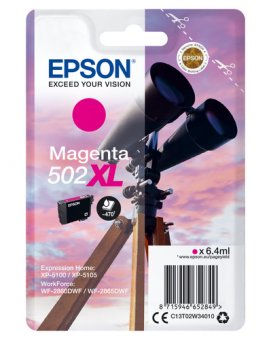 Epson 502XL - 6.4 ml - haute capacité - magenta - original - emballage coque avec alarme radioélectrique/ acoustique - cartouche d'encre - pour Expression Home XP-5100, XP-5150, WorkForce WF-2860, WF-2865DWF, WF-2880DWF, WF-2885DWF 