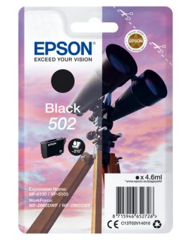 Epson 502 - 4.6 ml - noir - original - blister - cartouche d'encre - pour Expression Home XP-5100, 5105, 5150, 5155, WorkForce WF-2860, 2865, 2880, 2885 