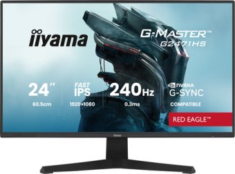 iiyama G-MASTER Red Eagle G2471HS-B1 - Écran LED - jeux - 24" - 1920 x 1080 Full HD (1080p) @ 240 Hz - Fast IPS - 350 cd/m² - 1000:1 - 0.3 ms - HDMI, DisplayPort - haut-parleurs - noir, mat 