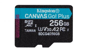 Kingston Canvas Go! Plus - Carte mémoire flash - 256 Go - A2 / Video Class V30 / UHS-I U3 / Class10 - microSDXC UHS-I 