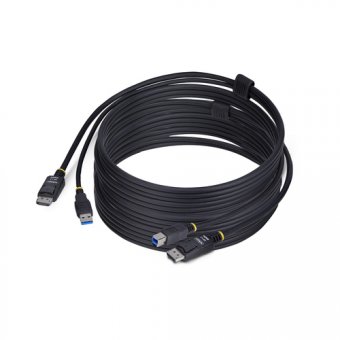 StarTech.com 10ft (3m) DisplayPort and USB 5Gbps KVM Cable - Câble clavier / vidéo / souris (KVM) - USB type A, DisplayPort (M) pour USB Type B, DisplayPort (M) - 3 m - support pour 4K60Hz, prise en charge de HDR10 - noir 