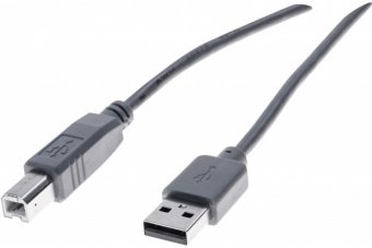 Cordon éco USB 2.0 type A /B gris - 0,6 m 