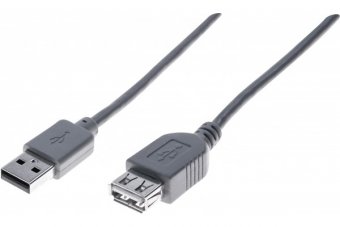 Rallonge éco USB 2.0 A / A grise - 1,0 m 