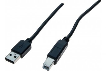 Cordon USB 2.0 type A / B noir - 1,8 m 
