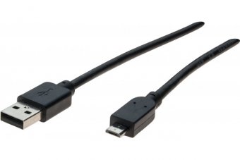 Cordon USB 2.0 type A / micro B noir - 1,0 m 