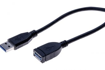 Rallonge éco USB  3.0 type A / A noire - 1,0 m 