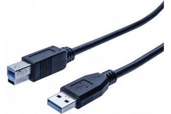 Cordon éco USB 3.0 type A / B noir - 1,0 m 