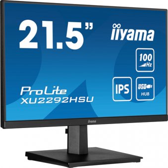 iiyama ProLite XU2292HSU-B6 - Écran LED - 22" (21.5" visualisable) - 1920 x 1080 Full HD (1080p) @ 100 Hz - IPS - 250 cd/m² - 1000:1 - 0.4 ms - HDMI, DisplayPort - haut-parleurs - noir mat 