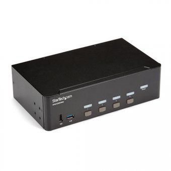 StarTech.com Switch KVM double affichage HDMI 4K 30 Hz à 4 ports avec hub USB intégré - Commutateur KVM HDMI de 4 ports (SV431DHD4KU) - Commutateur écran-clavier-souris/audio/USB - 4 x KVM / audio / USB - Montable sur rack 