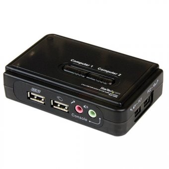 StarTech.com Kit commutateur KVM USB VGA à 2 ports avec audio et câbles - Switch écran clavier souris - Noir - Commutateur écran-clavier-souris/audio - 2 x KVM / audio - 1 utilisateur local - de bureau 