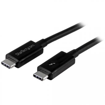 StarTech Câble Thunderbolt 3 (20 Gb/s) USB-C de 1 m - M/M - Câble Thunderbolt - USB-C (M) pour USB-C (M) - Thunderbolt 3 / USB / DisplayPort - 1 m - noir - pour P/N: CDP2HDUACP, CDP2HDUACPW, PEXUSB321C 