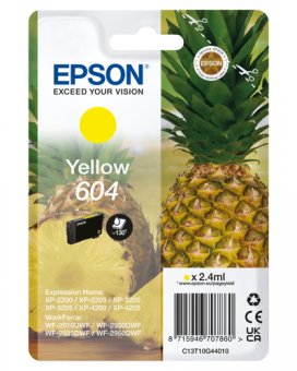 Epson 604 - 2.4 ml - jaune - original - blister - cartouche d'encre - pour Expression Home XP-2200, 2205, 3200, 3205, 4200, 4205, WorkForce WF-2910, 2930, 2935, 2950 