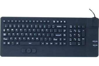 Clavier avec trackpad en silicone rigide étanche USB noir 