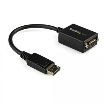 StarTech Adaptateur vidéo DisplayPort vers VGA - Convertisseur DP vers HD15 - M/F - 1920x1200 - Noir - Carte d'écran - DisplayPort (M) pour HD-15 (VGA) (F) - 27.94 cm - verrouillé - noir - pour P/N: DK30C2DAGPD, MST14DP123DP, TB32DP14, TB3CDK2DP, TB3CDK2D 