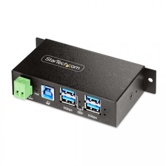 StarTech.com Hub USB 3.0 4 Ports avec 4x USB-A, Boîtier en Métal, 5Gbps - Concentrateur (hub) - 3 x USB 3.2 Gen 2 + 1 x USB 3.2 de 1ère génération - de bureau, Montage sur rail DIN, fixation murale - Conformité TAA 