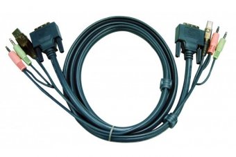 Aten 2L-7D02U cordon KVM DVI/USB/Audio - 1,80M 