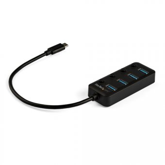 StarTech.com Hub USB 3.0 Type-C à 4 ports avec interrupteurs marche/arrêt (HB30C4AIB) - Concentrateur (hub) - 4 x USB 3.1 Gen 1 - de bureau 